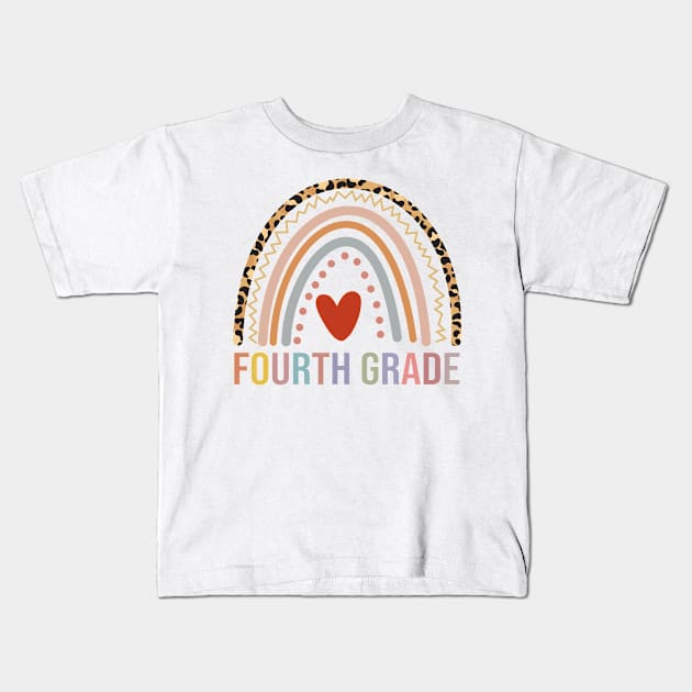 Fourth Grade Rainbow Girls Boys Teacher Team 4th Grade Squad Kids T-Shirt by Shaniya Abernathy